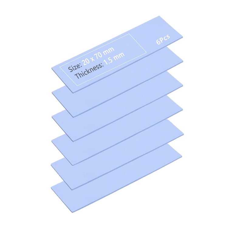 ORTREE Thermal Pad for M.2 2280 SSD NVMe Heatsinks - Soft, Safe, Simple to Apply - 70x20x1.5mm Conductive Silicone Pads - Pack of 6, ORHH019 - Image 1